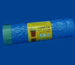 Мешки для мусора 35л 20шт (55*60см) ПНД EXTRA c завязками (30) синие