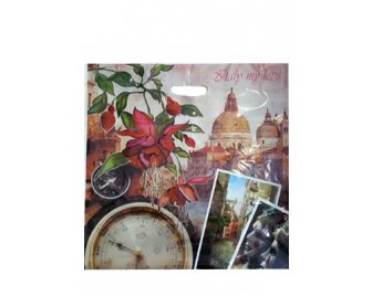 Пакет с прорубной ручкой 45*45 (70мкм) Италия (300/50)