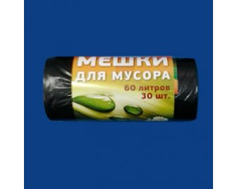 Мешки д/мусора 60л 60*80 30шт Черные Арлекино (50)