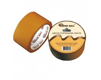 Скотч 2х сторонний 50мм*25м Нова Ролл ткань 0104-11101 (36/6)