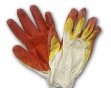 Перчатки х/б ОБЛИТЫЕ КРАСНО-ЖЕЛТЫЕ двойное латексное покрытие Сибиряк(300/10)