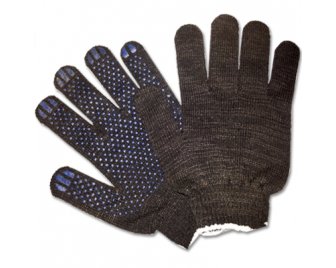 Перчатки х/б ЧЕРНЫЕ с ПВХ Стандарт Сибиряк ЛАЙТ (500/10)