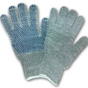 Перчатки х/б СЕРЫЕ с ПВХ 6 нитей (7,5класс) Точка Графит(300/10)