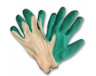 Перчатки х/б ОБЛИТЫЕ ЗЕЛЕНЫЕ (300/10)