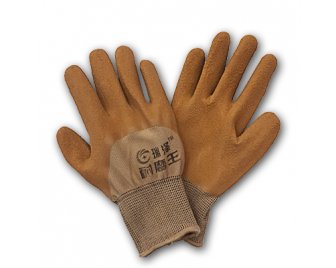 Перчатки х/б ОБЛИТЫЕ КОРИЧНЕВЫЕ шершавые (720/12)