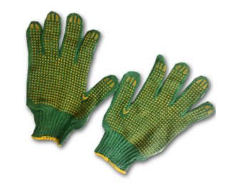 Перчатки х/б ОБЛИТЫЕ ЗЕЛЕНЫЕ Лайт (200/10)