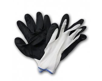 Перчатки ОБЛИТЫЕ ЧЕРНЫЕ нейлон (960/10)  (3075)