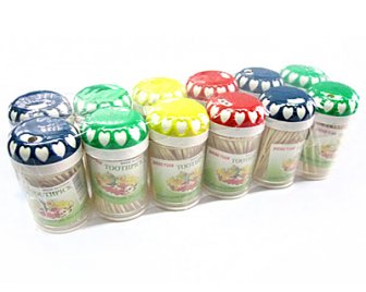 Зубочистки в пластиковой банке Ромашка  (600/12)