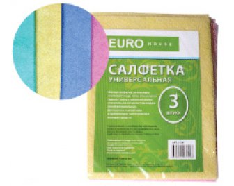 Салфетка д/уборки вискоза 3шт 30см*30см (70)