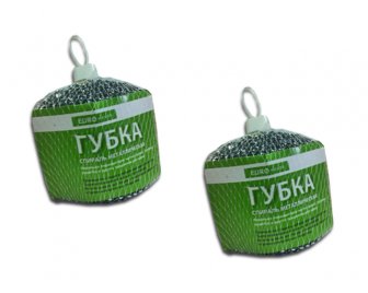 Губка д/посуды МАКСИ металлическая 2шт в сетке (100)