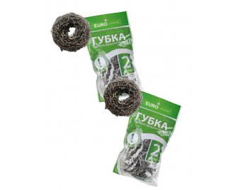 Губка для посуды Спираль металлическая 2 шт п/п (400)