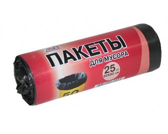 Мешки д/мусора 50л   60*80см 25шт Мегапак (60)