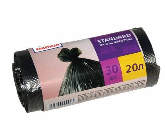 Мешки д/мусора 20л  в рулоне 30шт ПАКМАН (80)