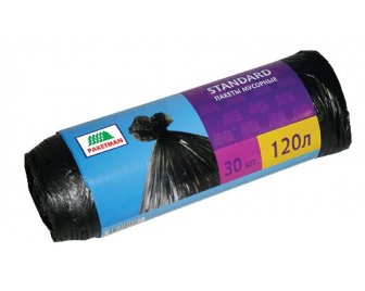 Мешки д/мусора 120л в рулоне 30шт ПАКМАН (25)
