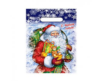 Пакет с прорубной ручкой 20*30см НГ Новогодняя метель (2000/100)
