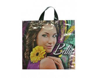 Пакет с петлевой ручкой 40*36+8 (70мкм) Bella желтый цветок (500/50)