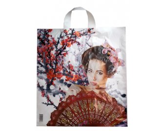 Пакет с петлевой ручкой ПНД 38*45+6 (45мкм) Гейша (500/50)