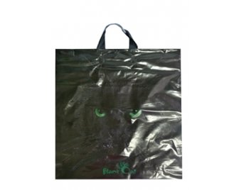 Пакет с петлевой ручкой 44*44+6 (60мкм) Черный кот (500/50)