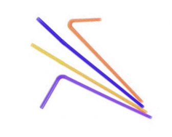 Трубочка 0,5*21см 100шт с изгибом неоновая (120)