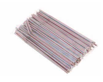 Трубочка 0,5*21см 1000шт с изгибом полоса (12)