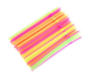 Трубочка 0,5*21см 1000шт с изгибом неоновая (12)