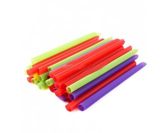 Трубочка 1,0*24см 250шт без изгиба цветная в индивид.упаковке (12)