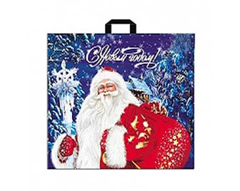 Пакет с петлевой ручкой 60*50см (70мкм) НГ Новогодний визит (250/50)