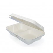 Контейнер 251*166*63 2-секционный (сахарный тростник) ланч-бокс (100/50)