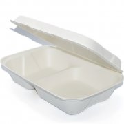 Контейнер 251*166*63 2-секционный (сахарный тростник) ланч-бокс (100/50)