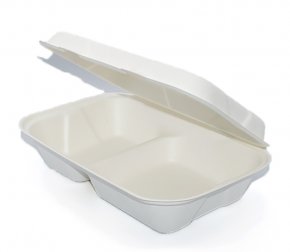 Контейнер 251*166*63 2-секционный (сахарный тростник) ланч-бокс (100/50)