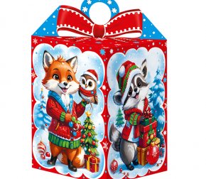 Коробка 1,0кг Зверята Новый год (150)