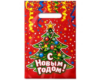Пакет с прорубной ручкой 20*30см НГ Серпантин (2000/100)