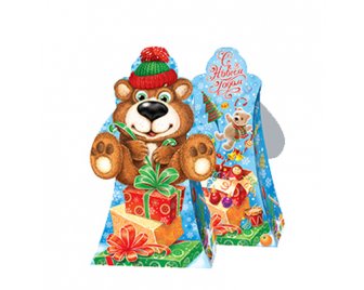 Коробка 0,8кг Мишутка Новый год (300шт)