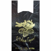 Майка ПНД 30*60 Черная 18мкм С Новым годом 2000/100