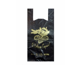 Майка ПНД 30*60 Черная 18мкм С Новым годом 2000/100