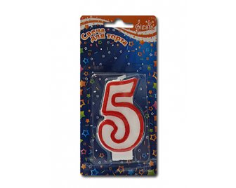 Свеча д/торта двусторонняя цифра-5