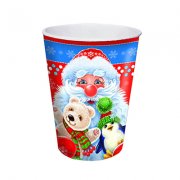 Стакан 250 мл бумажный НГ СНЕЖИНКИ синий (10шт/уп) (96)