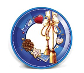 Стакан 250 мл бумажный НГ СНЕЖИНКИ бордо (10шт/уп) (96)