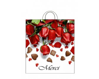 Пакет ПНД с петлевой ручкой 38*42 (40мкм) Мерси (500/50)