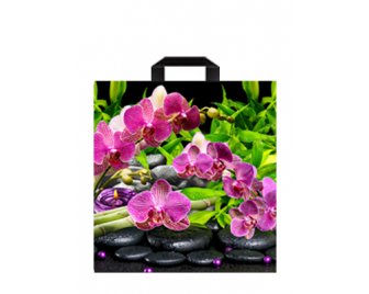 Пакет с петлевой ручкой 45*45 (70мкм) Орхидея (300/50)