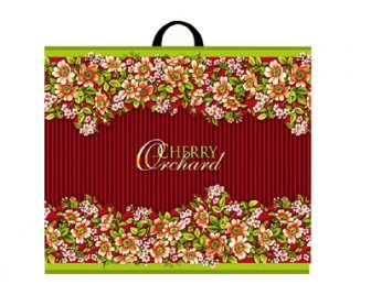 Пакет с петлевой ручкой 60*50+11 (70мкм) Bишневый сад (250/50)