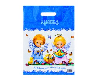 Пакет с прорубной ручкой 31*40 (60мкм) Ангелочки (500/50)