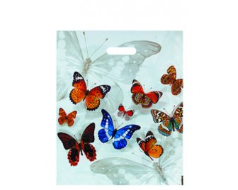 Пакет с прорубной ручкой 40*47 (45мкм) Бабочки (500/50)