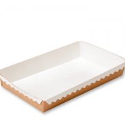 Лоток бумажный для выпечки 185*105*30 ECO СAKE 600 (420/60)  GDC