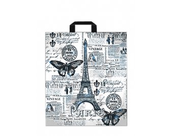 Пакет ПНД с петлевой ручкой 38*42 (40мкм) Парижский день (500/50)