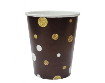 Стакан 250 мл бумажный ВЕЧЕРИНКА коричневый (6шт/уп) (144)