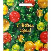 Пакет с прорубной ручкой 30*40см (30мкм) НГ Ёлка (1000/50)