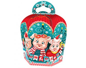 Коробка Три поросенка 0,8кг Новый год (250)