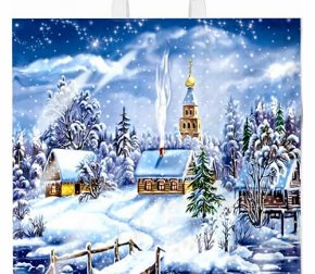Пакет с петлевой ручкой 40*42см (45мкм) НГ Снежное царство (500/25)