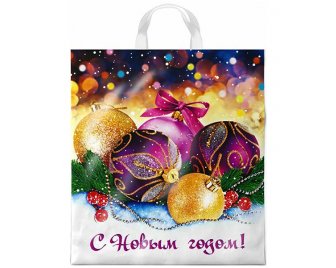 Пакет ПНД с петлевой ручкой 38*42см (40мкм) НГ Декабрь (500/25)